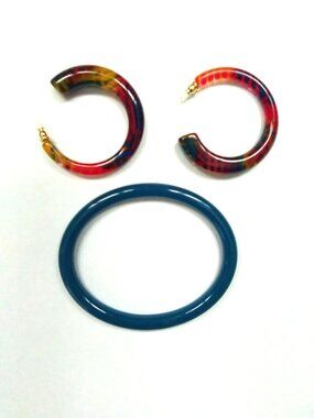 Vintage Bracelet and New Acetate Earrings
